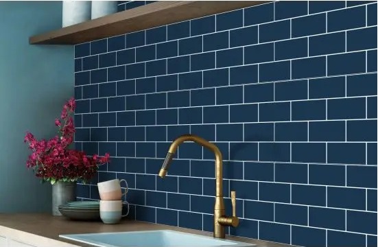 blue kitchen backsplash wall tile