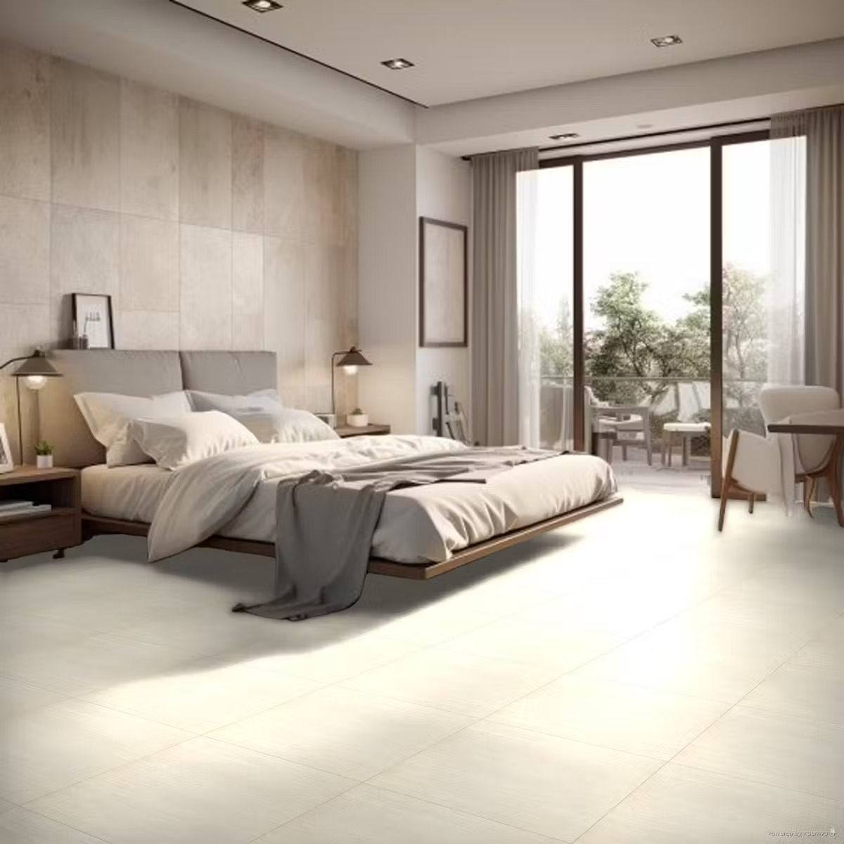 PGVT Travertine Grey Wall and Floor Tile for Bedroom